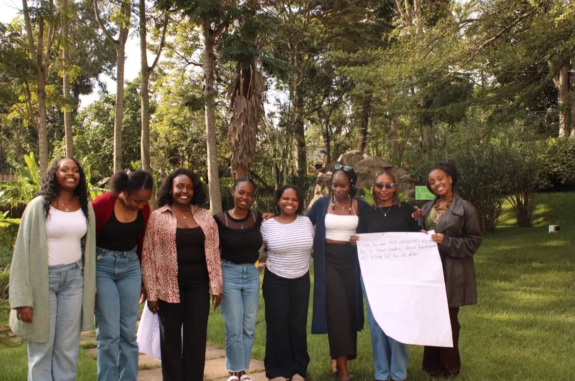 Group of young women outdoors during a community workshop session